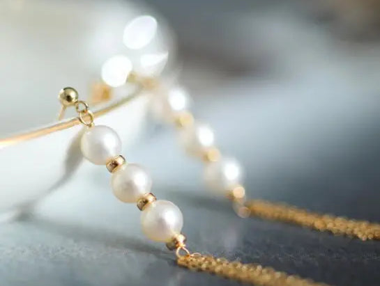 6-6.5mm High Luster Akoya Pearl Earrings - 14K Yellow Gold Filled Etsy