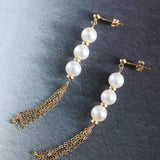 6-6.5mm High Luster Akoya Pearl Earrings - 14K Yellow Gold Filled Etsy
