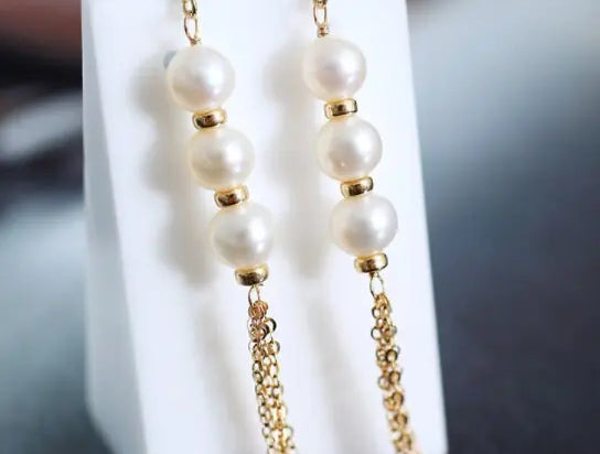 6-6.5mm High Luster Akoya Pearl Earrings - 14K Yellow Gold Filled Etsy