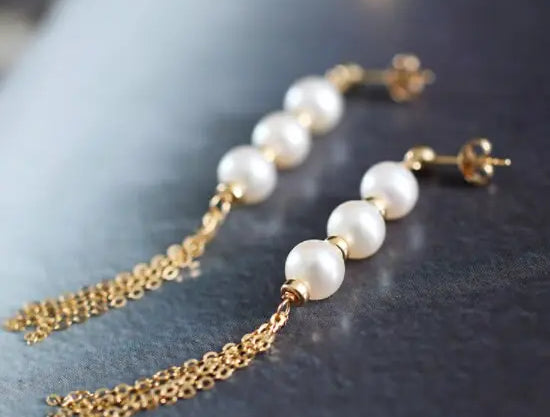 6-6.5mm High Luster Akoya Pearl Earrings - 14K Yellow Gold Filled Etsy