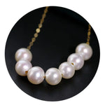 5A+ Freshwater White Pearl Smile Necklace Handmade 18k Solid Yellow Gold Beaded Pearl Necklace, Keloid Hided Necklace, Anniversary Gift Idea Etsy