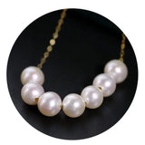 5A+ Freshwater White Pearl Smile Necklace Handmade 18k Solid Yellow Gold Beaded Pearl Necklace, Keloid Hided Necklace, Anniversary Gift Idea Etsy