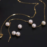 5A+ Freshwater White Pearl Smile Necklace Handmade 18k Solid Yellow Gold Beaded Pearl Necklace, Keloid Hided Necklace, Anniversary Gift Idea Etsy