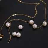 5A+ Freshwater White Pearl Smile Necklace Handmade 18k Solid Yellow Gold Beaded Pearl Necklace, Keloid Hided Necklace, Anniversary Gift Idea Etsy