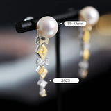12mm High Luster Freshwater Pearl Drop Earrings - Silver 925 Silver Etsy