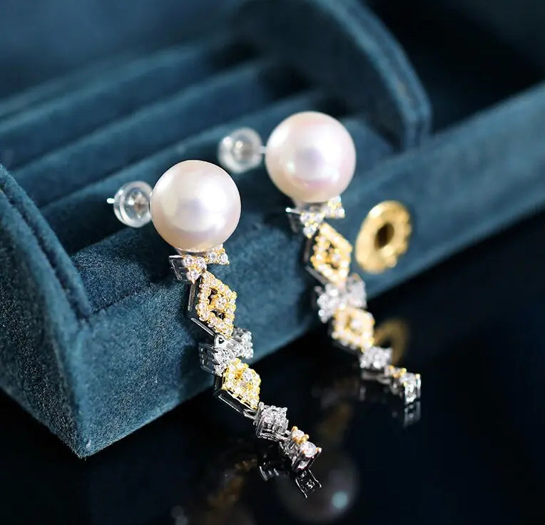 12mm High Luster Freshwater Pearl Drop Earrings - Silver 925 Silver Etsy