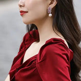 12-13mm Natural High Luster White Pearl Drop Earrings Handmade S925 Pearl Flower Earrings, Anniversary Gift Idea, Gift for Mom Etsy