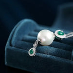 14mm Freshwater Pearl Chalcedony Teardrop Necklace & Earring - Silver 925 Etsy