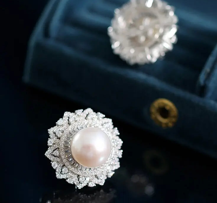 12mm Natural High Luster White Pearl 925 Silver White Pearl Earrings, Gift Idea, Cluster Earrings, Anniversary Gift Idea, Gift for Mom Etsy