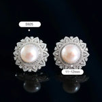 12mm Natural High Luster White Pearl 925 Silver White Pearl Earrings, Gift Idea, Cluster Earrings, Anniversary Gift Idea, Gift for Mom Etsy
