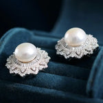 12mm Natural High Luster White Pearl 925 Silver White Pearl Earrings, Gift Idea, Cluster Earrings, Anniversary Gift Idea, Gift for Mom Etsy