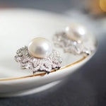 12mm Natural High Luster White Pearl 925 Silver White Pearl Earrings, Gift Idea, Cluster Earrings, Anniversary Gift Idea, Gift for Mom Etsy