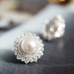 12mm Natural High Luster White Pearl 925 Silver White Pearl Earrings, Gift Idea, Cluster Earrings, Anniversary Gift Idea, Gift for Mom Etsy