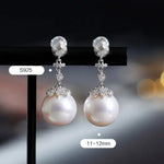 12mm Natural High Luster White Pink Pearl 925 Silver White Pearl Earrings, Flower Earrings, Cluster Earrings, Anniversary Gift Idea for Mom Etsy