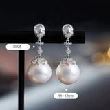12mm Natural High Luster White Pink Pearl 925 Silver White Pearl Earrings, Flower Earrings, Cluster Earrings, Anniversary Gift Idea for Mom Etsy