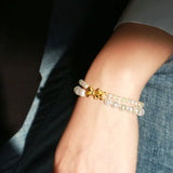 Bowknot Design Freshwater Pearl Strand Bracelet - 18K Gold Plated Etsy