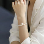 4-10mm Natural High Luster Pearl 14K Gold Filled White Pearl Bracelets, Freshwater Baby Pearl Bracelets, Two Layer Bracelets, Gift Idea Etsy