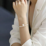 4-10mm Natural High Luster Pearl 14K Gold Filled White Pearl Bracelets, Freshwater Baby Pearl Bracelets, Two Layer Bracelets, Gift Idea Etsy