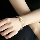 4-10mm Natural High Luster Pearl 14K Gold Filled White Pearl Bracelets, Freshwater Baby Pearl Bracelets, Two Layer Bracelets, Gift Idea Etsy