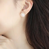 3-9mm Natural High Luster White Pearl 925 Silver White Pearl Beaded Flower Earrings, Cluster Earrings, Anniversary Gift Idea, Gift for Mom Etsy