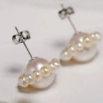 3-9mm Natural High Luster White Pearl 925 Silver White Pearl Beaded Flower Earrings, Cluster Earrings, Anniversary Gift Idea, Gift for Mom Etsy