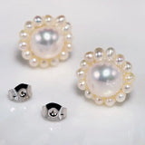 3-9mm Natural High Luster White Pearl 925 Silver White Pearl Beaded Flower Earrings, Cluster Earrings, Anniversary Gift Idea, Gift for Mom Etsy