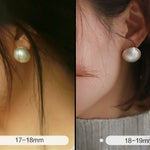 17/18/19mm Natural Mabe Pearl Earrings Handmade 18k Solid Yellow Gold Mabe Pearl Earrings, Seawater Pearl Earrings, Gift Idea for Mom - LaCorserArtJewelry