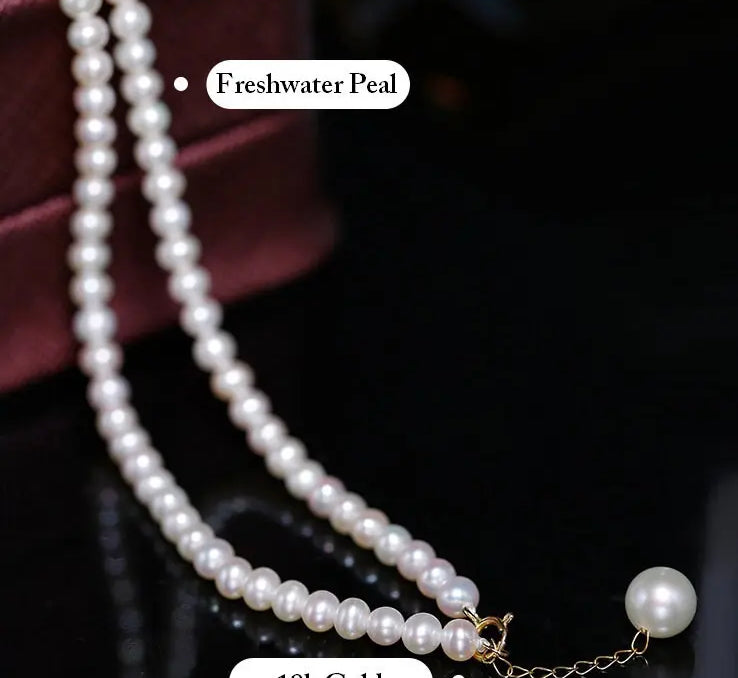 2-5mm Natural High Luster Baby White Pearl Handmade 18k Solid Yellow Gold Baby Pearl Necklace, Pearl Beaded Choker, Anniversary Gift Idea Etsy
