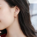 4mm Akoya Golden Baby Pearl & Diamonds Earrings - 18K Gold Etsy