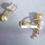4mm Akoya Golden Baby Pearl & Diamonds Earrings - 18K Gold Etsy
