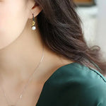 5A+ High Luster White Pearl 10mm Earrings Handmade Black Rhodium Plated Silver 925 Orient Style Pearl Earrings, Leaf Earrings, Gift Idea Etsy