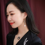 5A+ High Luster White Pearl 10mm Earrings Handmade Black Rhodium Plated Silver 925 Orient Style Pearl Earrings, Flower Earrings, Gift Idea Etsy