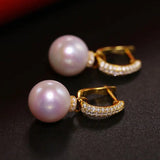 High Luster 12mm White Pearl Earrings Handmade Silver 925 White Pearl Earrings Etsy