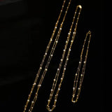 18K Yellow Gold & Natural Akoya Golden Pearl From Japan Necklace, Handmade Beaded Pearl Two Layer Necklace, Seawater Yellow Pearl, Gift Idea Etsy