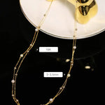 18K Yellow Gold & Natural Akoya Golden Pearl From Japan Necklace, Handmade Beaded Pearl Two Layer Necklace, Seawater Yellow Pearl, Gift Idea Etsy