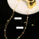 18K Yellow Gold & Natural Akoya Golden Pearl From Japan Necklace, Handmade Beaded Pearl Two Layer Necklace, Seawater Yellow Pearl Etsy