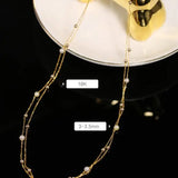 18K Yellow Gold Two-Layer Necklace - Akoya Golden Pearl Strand Etsy