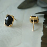 Natural Black Onyx Ring Handmade 18K Solid Yellow Gold Ring, Gift for Her, Anniversary Gift Idea, Retro Fine Jewelry - LaCorserArtJewelry