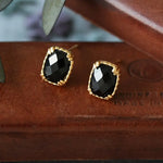 Natural Black Onyx Ring Handmade 18K Solid Yellow Gold Ring, Gift for Her, Anniversary Gift Idea, Retro Fine Jewelry - LaCorserArtJewelry