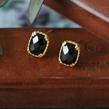 Natural Black Onyx Ring Handmade 18K Solid Yellow Gold Ring, Gift for Her, Anniversary Gift Idea, Retro Fine Jewelry - LaCorserArtJewelry