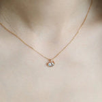 Natural Aquamarine Oval Shape & White Diamond Necklace 18K Solid Yellow Gold Necklace, Fine Jewelry, Gift for Her, Retro Fine Jewelry Etsy