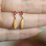 Natural Ruby & White Diamond 18K Yellow Gold Wheat Jewelry Set Etsy