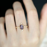 Amethyst Diamond Ring - 18K Yellow Gold Cluster Ring LaCorserArtJewelry