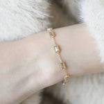 Natural Labradorite Rectangle Bracelet Handmade 18k Solid Yellow Gold Pearl Bracelet, Anniversary Gift Idea, Retro Fine Jewelry Etsy