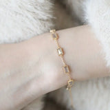 Natural Labradorite Rectangle Bracelet Handmade 18k Solid Yellow Gold Pearl Bracelet, Anniversary Gift Idea, Retro Fine Jewelry Etsy