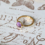 Natural Amethyst Handmade 18K Solid Yellow Gold Amethyst Ring, Stackable Rings, Cluster Rings, Gift Idea - LaCorserArtJewelry