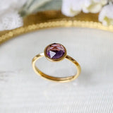 Natural Amethyst Handmade 18K Solid Yellow Gold Amethyst Ring, Stackable Rings, Cluster Rings, Gift Idea - LaCorserArtJewelry