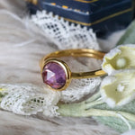 Natural Amethyst Handmade 18K Solid Yellow Gold Amethyst Ring, Stackable Rings, Cluster Rings, Gift Idea - LaCorserArtJewelry