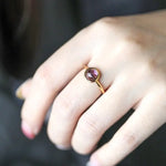 Natural Amethyst Handmade 18K Solid Yellow Gold Amethyst Ring, Stackable Rings, Cluster Rings, Gift Idea - LaCorserArtJewelry