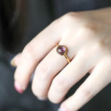 Natural Amethyst Handmade 18K Solid Yellow Gold Amethyst Ring, Stackable Rings, Cluster Rings, Gift Idea - LaCorserArtJewelry